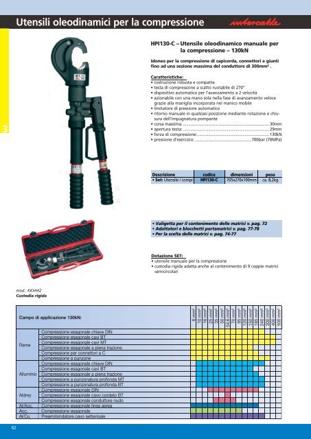 3 Utensili meccanici ed oleodinamici per la compressione