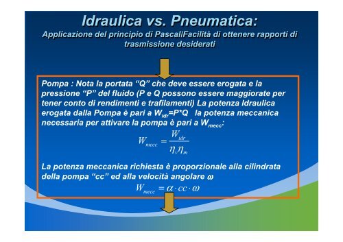 Appunti sui sistemi idraulici e pneumatici - Università degli Studi di ...