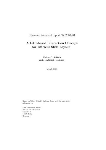 think-cell technical report TC2003/01 A GUI-based Interaction ...