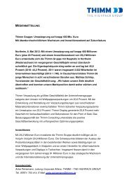 Pressekontakt: Anke Peinemann, Leitung Corporate Affairs, THIMM ...