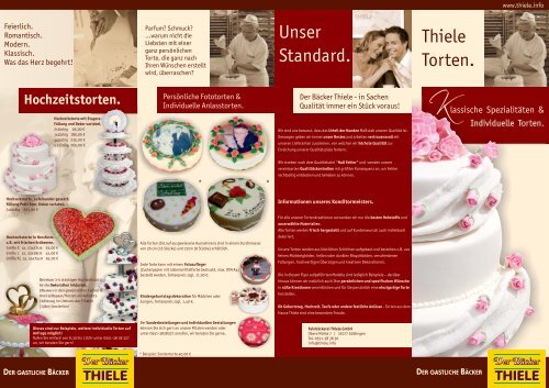 Thiele Torten. Unser Standard. - Der Bäcker Thiele