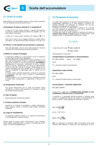 Scelta dell'accumulatore - EPE Italiana s.r.l.