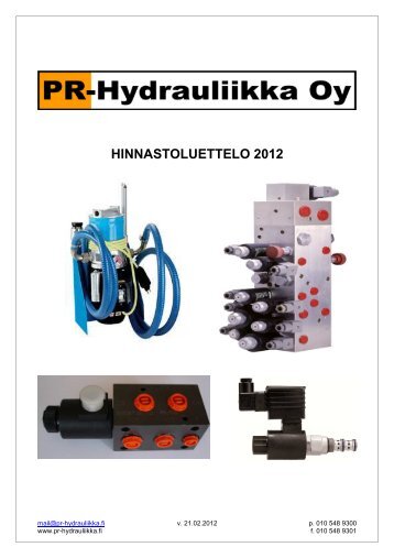 Komponentit hinnastoluettelo (pdf) - Pr-hydrauliikka.fi