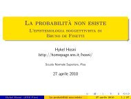 La probabilità non esiste - Pagine personali del personale della ...