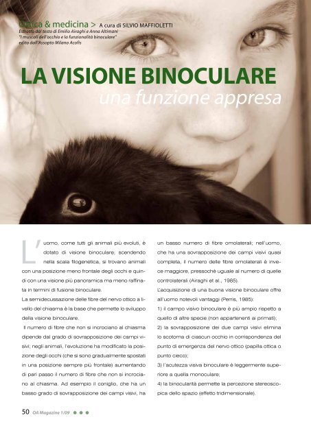 LA VISIONE BINOCULARE - Otticamaffiolettibergamo.It