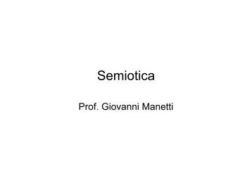 Semiotica - Giovanni Manetti