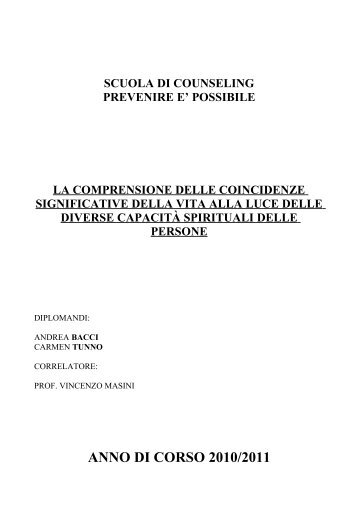 La Comprensione Delle Coincidenze Significative Della ... - Prepos