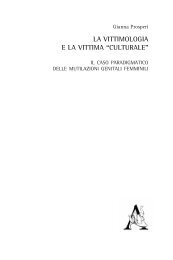 LA VITTIMOLOGIA E LA VITTIMA “CULTURALE” - Aracne editrice