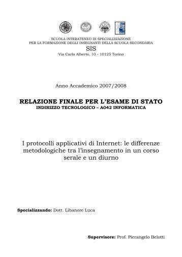 relazione finale tirocinio SIS - Matematicamente.it