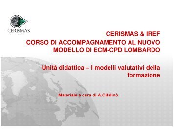 modelli valutativi formazione.pdf - Istituto regionale lombardo