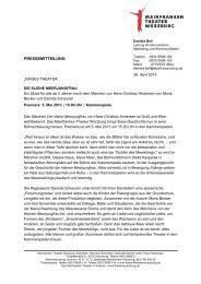 PRESSEMITTEILUNG - Mainfranken Theater Würzburg