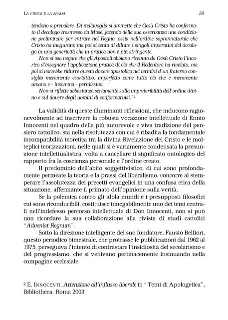 Don Ennio Innocenti - Sindacato Libero Scrittori Italiani