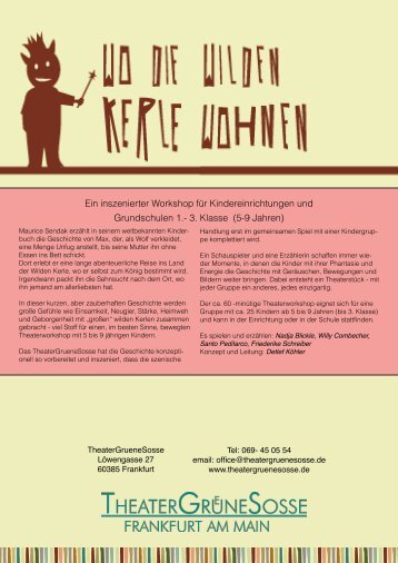 Flyer zum Wokshop - Theater Gruene Sosse