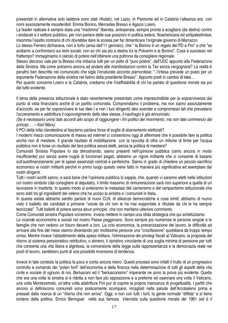 Documento Congressuale - COMUNISTI SINISTRA POPOLARE ...