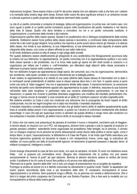 Documento Congressuale - COMUNISTI SINISTRA POPOLARE ...