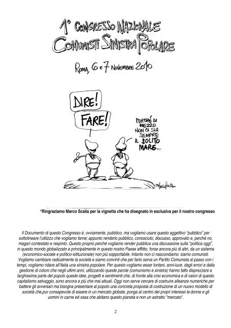 Documento Congressuale - COMUNISTI SINISTRA POPOLARE ...