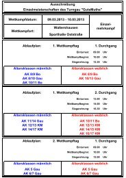 Ausschreibung Einzelmeisterschaften des Turngau 