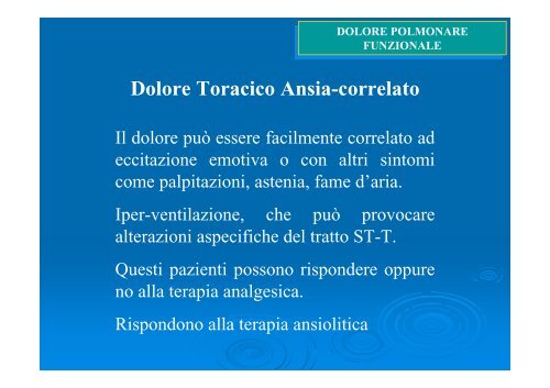 Il Dolore toracico e la gestione preospedaliera - Univolmodugno.It