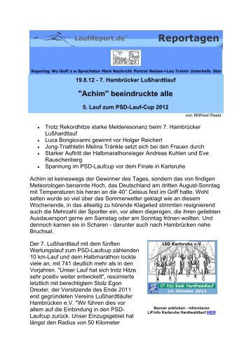 Bericht vom Laufreport - TG-Sandhausen