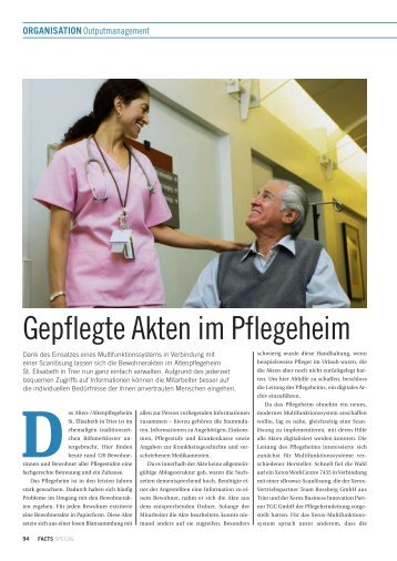 Gepflegte Akten im Pflegeheim - thomas gabel consulting gmbh