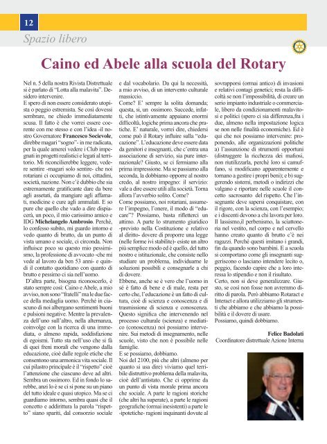 L'impegno del Rotary sul territorio Sogna, Progetta, Realizza