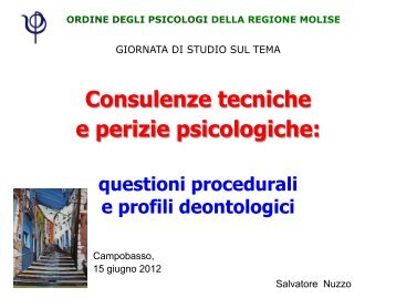 Consulenze tecniche e perizie psicologiche: - Ordine Psicologi Molise