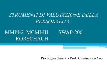 Strumenti diagnostici della personalità