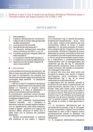 sentenza costanzo - Psichiatria Psicologia e Diritto