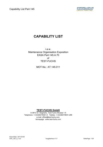 capability list - Test Fuchs