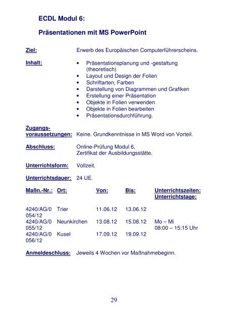 Bildungsangebot des BFD Trier - Bundeswehr
