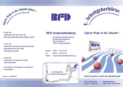 Flyer Arbeitgeberbörse BFD Neubrandenburg - Bundeswehr