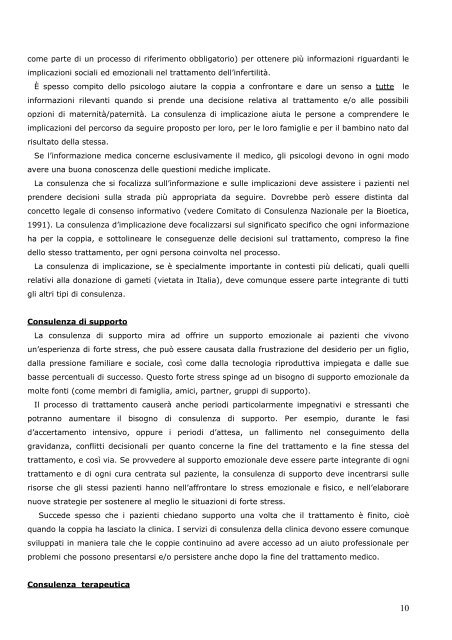 linee guida per la consulenza psicologica nell'infertilità - Ordine ...