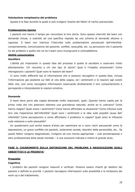 linee guida per la consulenza psicologica nell'infertilità - Ordine ...