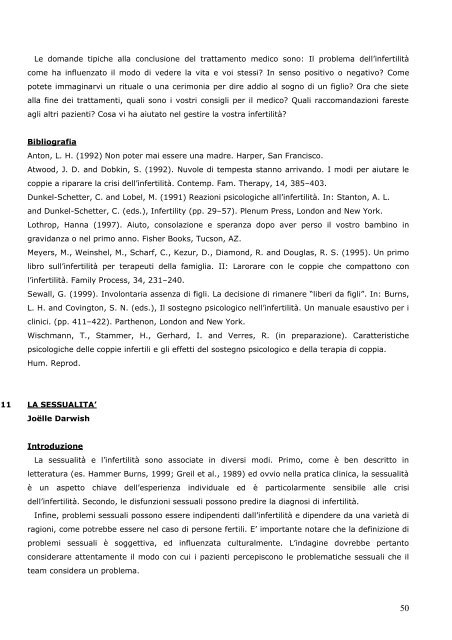 linee guida per la consulenza psicologica nell'infertilità - Ordine ...