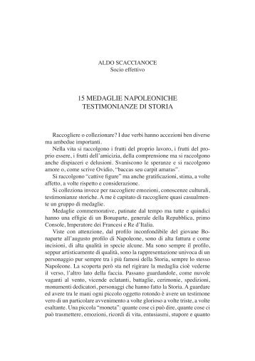 Scaccianoce A., 15 medaglie napoleoniche: testimonianze di storia