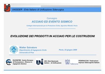 Evoluzione dei prodotti in acciaio per le costruzioni - Unsider