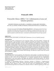 Protocolli ABM Protocollo Clinico ABM n° 16: L'allattamento al seno ...