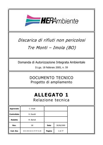 Relazione tecnica - Provincia di Bologna