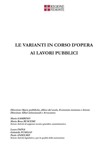 varianti in corso d'opera - Comune di Cuneo