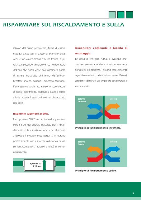 recuperatori di energia termica per il ricambio dell'aria