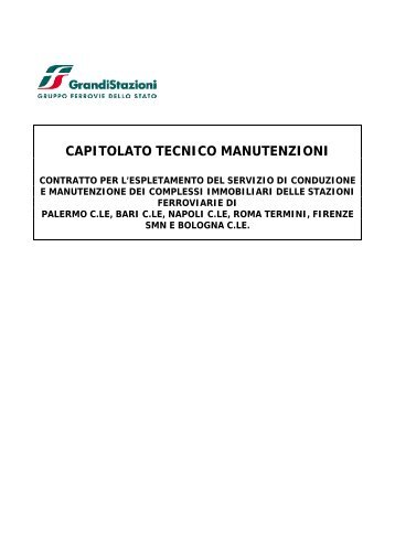 CAPITOLATO TECNICO MANUTENZIONI - Grandi Stazioni S.p.A.