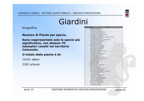 GESTIONE INFORMATICA SERVIZIO MANUTENZIONI - Magellano