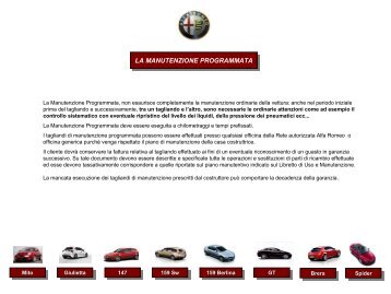 LA MANUTENZIONE PROGRAMMATA LA ... - Alfa Romeo