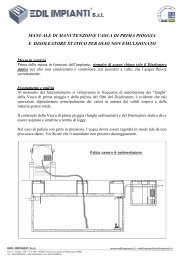 Manuale di manutenzione vasca di prima pioggia e ... - Edil Impianti