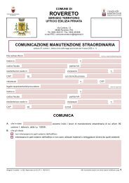 Comunicazione manutenzione straordinaria - Comune di Rovereto