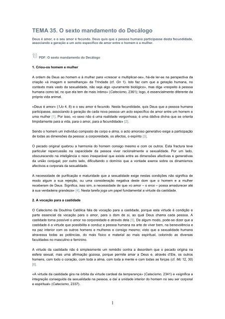 PDF: O sexto mandamento do Decálogo