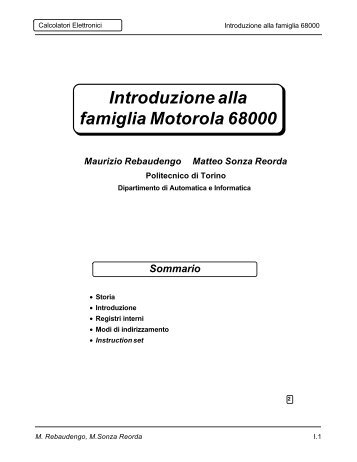 Introduzione alla famiglia Motorola 68000 - Quelli di Informatica