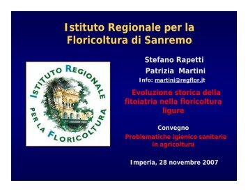 Istituto Regionale per la Floricoltura di Sanremo - Agriligurianet