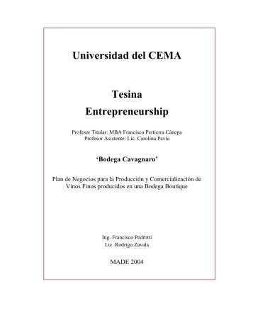 Bodega Cavagnaro - Universidad del CEMA