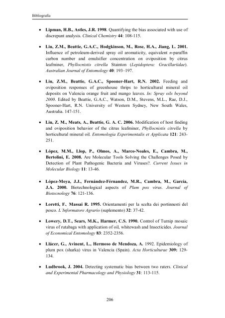 Epidemiología de Plum pox virus y Citrus tristeza virus en bloques ...